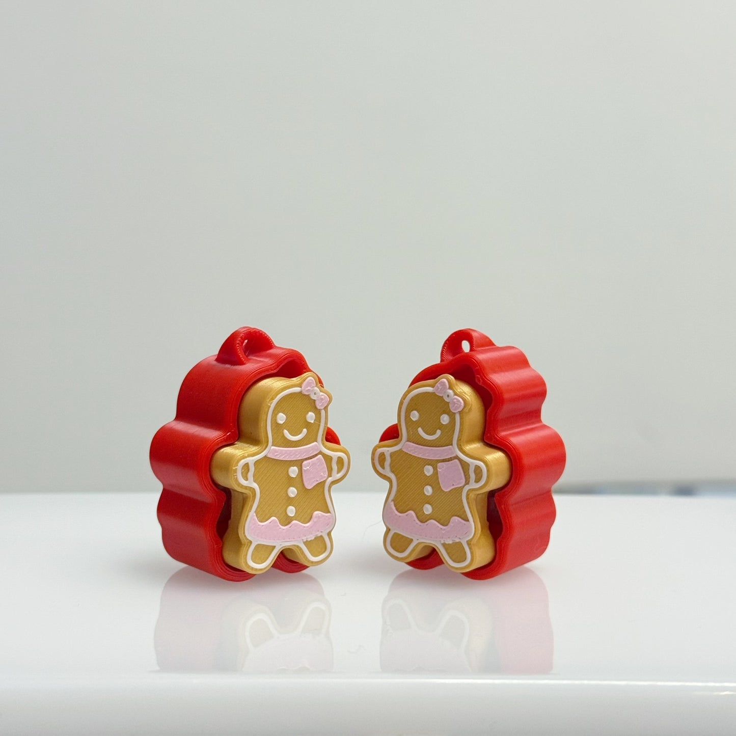 Christmas Red Gingerbread Man Clicker Keychain