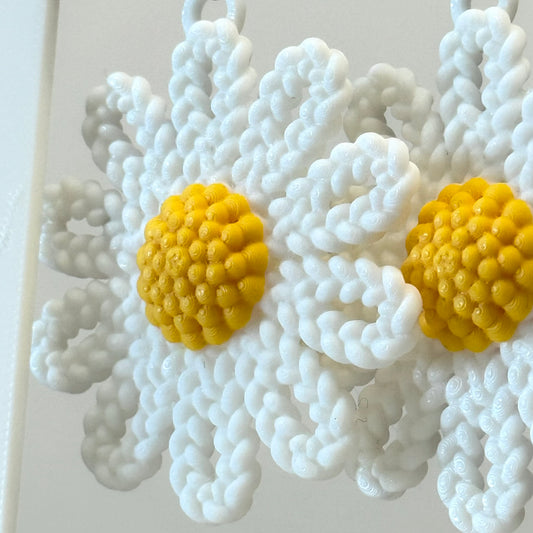 Daisy Bloom knitting pattern Earrings
