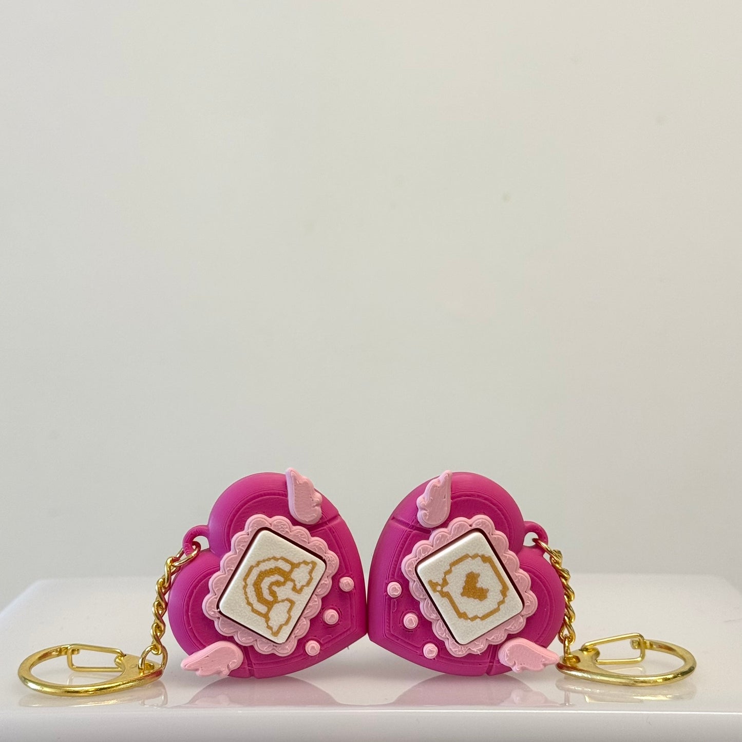 π Tamagotchi-Inspired Heart Wings Clicker Keychain Perfect for Valentines GIFT