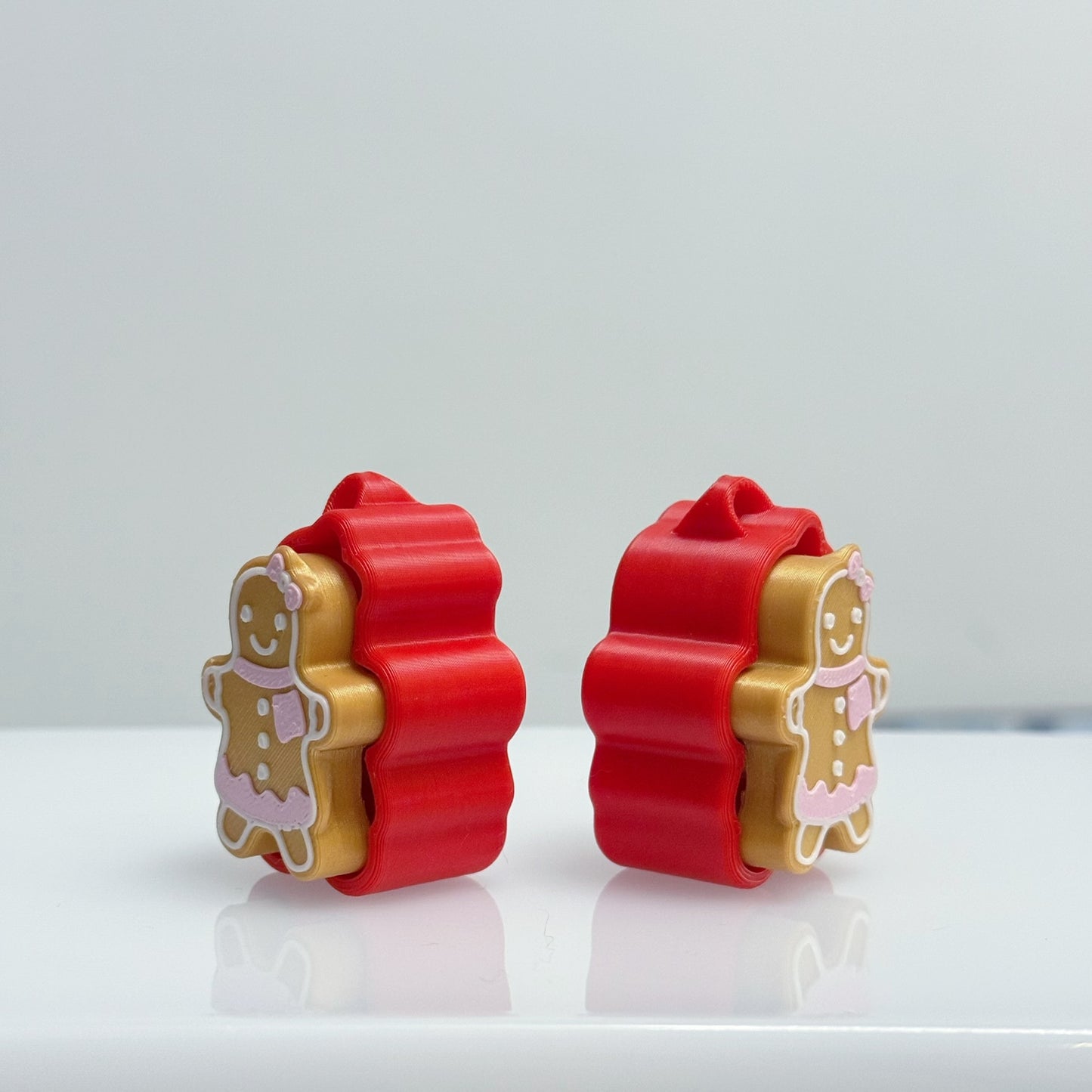 Christmas Red Gingerbread Man Clicker Keychain