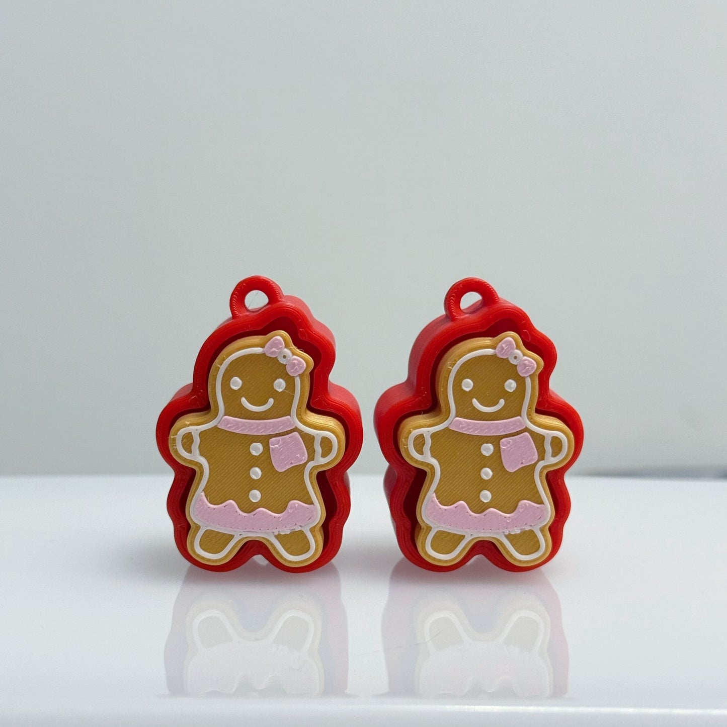 Christmas Red Gingerbread Man Clicker Keychain