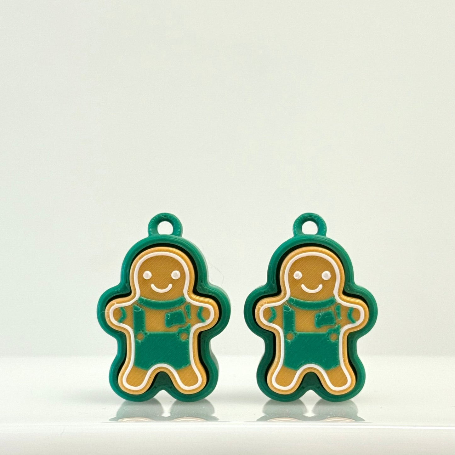 Christmas Green Gingerbread Man Clicker Keychain