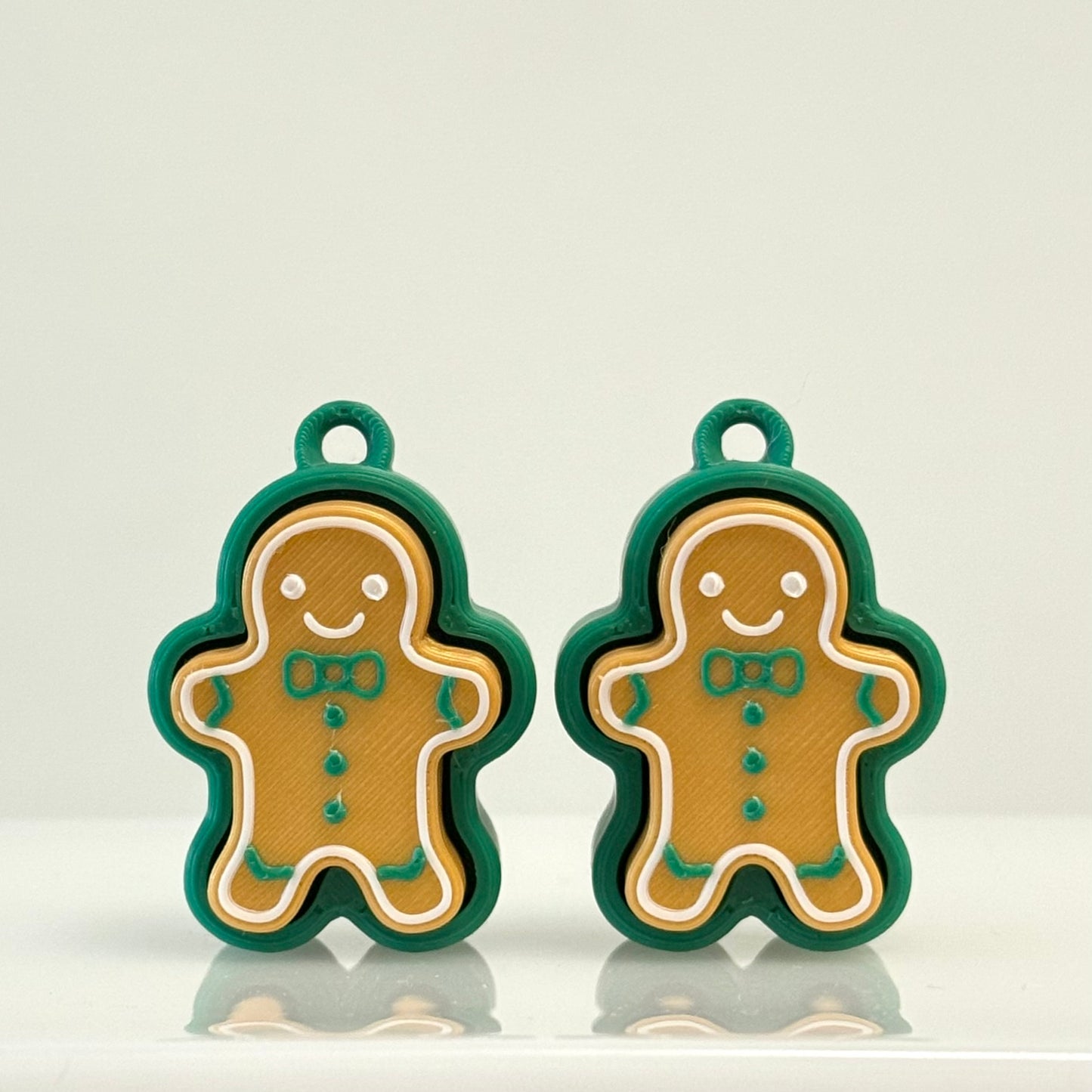 Christmas Green Gingerbread Man Clicker Keychain