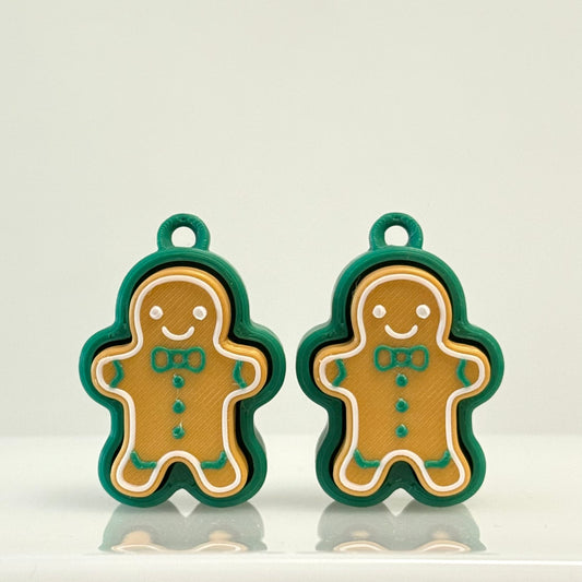 Christmas Green Gingerbread Man Clicker Keychain