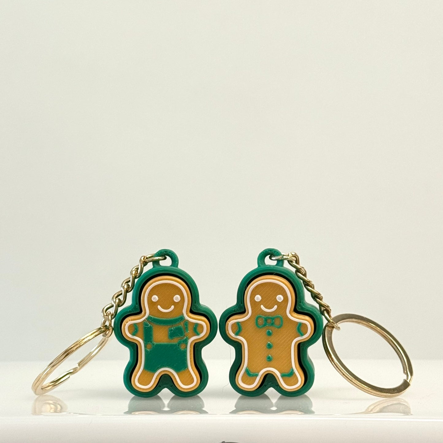 Christmas Green Gingerbread Man Clicker Keychain