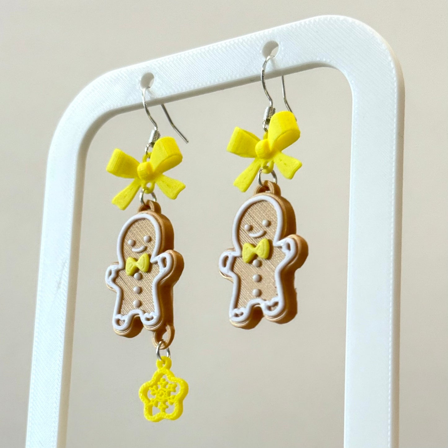 Gingerbread Man with yellow now Earrings