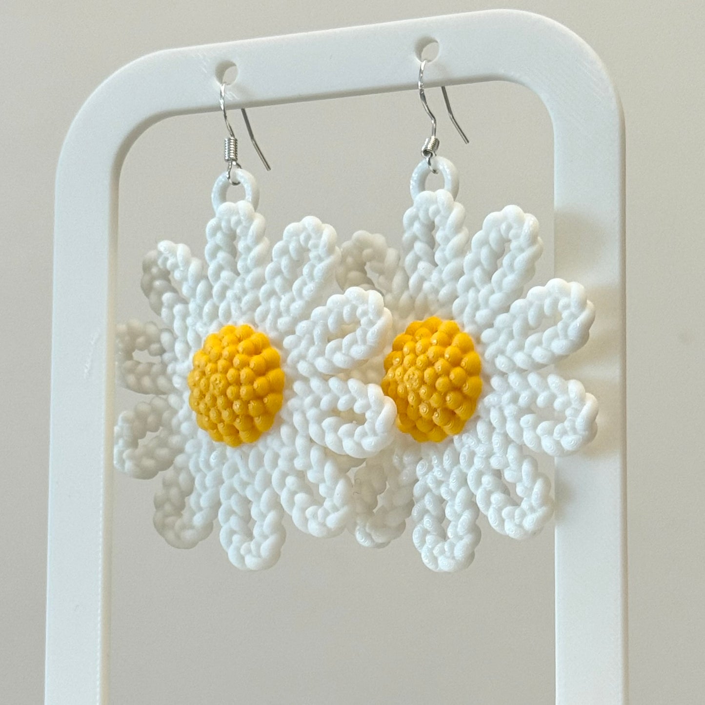 Daisy Bloom knitting pattern Earrings