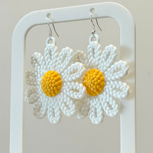 Daisy Bloom knitting pattern Earrings