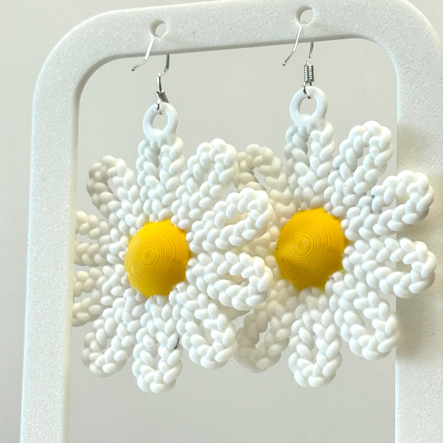Daisy Bloom knitting pattern Earrings